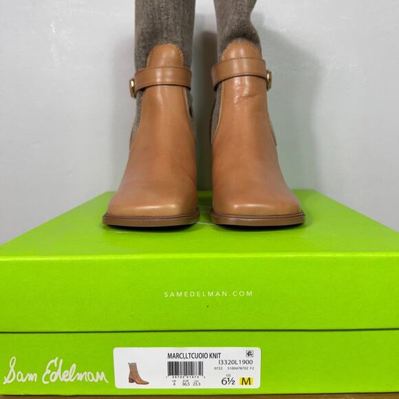 New Sam Edelmam Marci Bootie in LT Cuoio /Knit Women's Size 6.5 - Picture 10 of 10